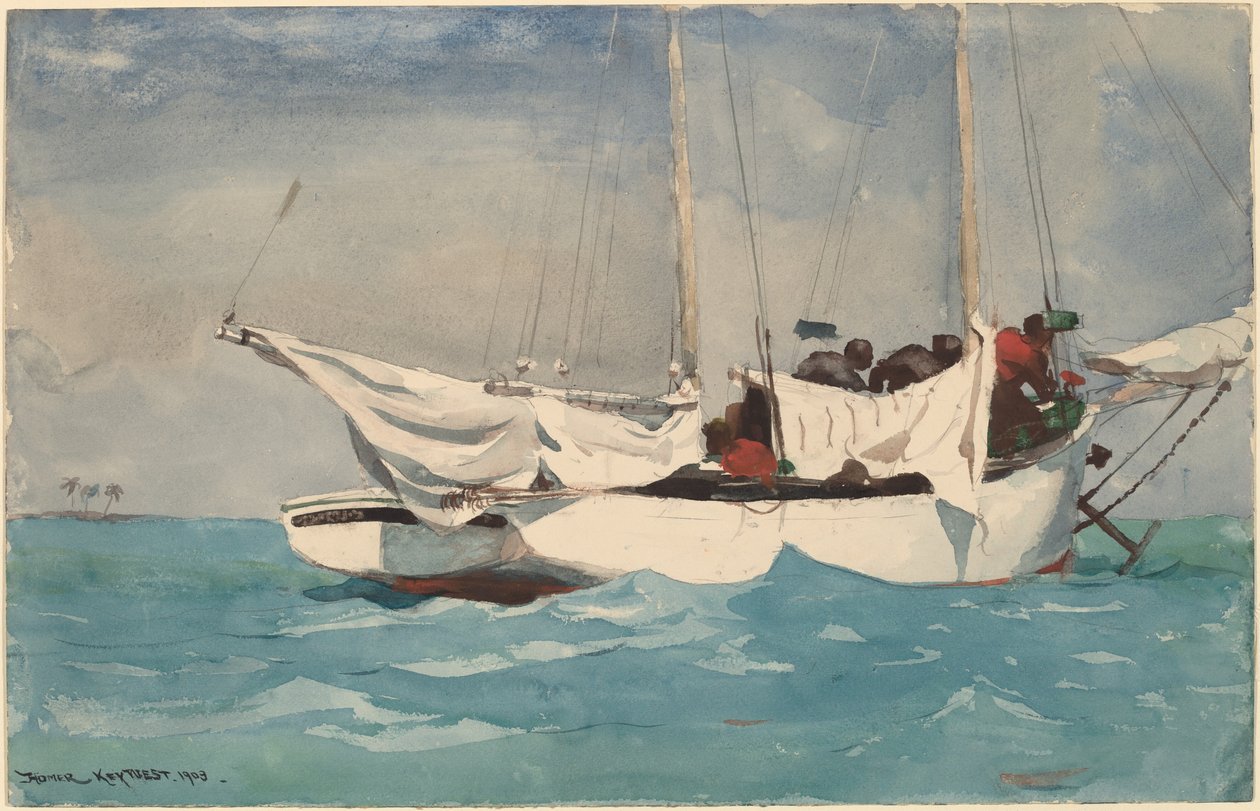 Key West, vontatási horgony, 1903. alkotó: Winslow Homer