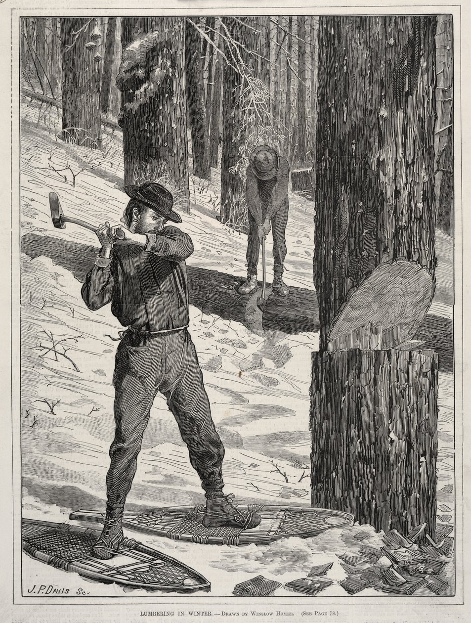 Fakitermelés télen, 1871. alkotó: Winslow Homer