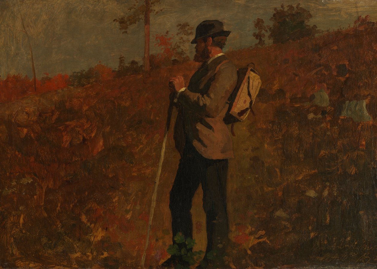 Férfi hátizsákban alkotó: Winslow Homer