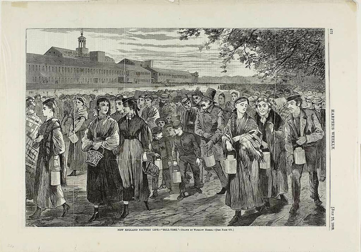 New England Factory Life-"Bell Time" alkotó: Winslow Homer