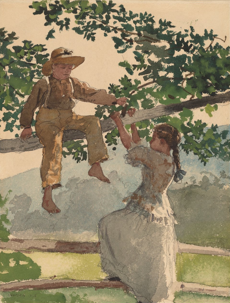 A kerítésen, 1878. alkotó: Winslow Homer