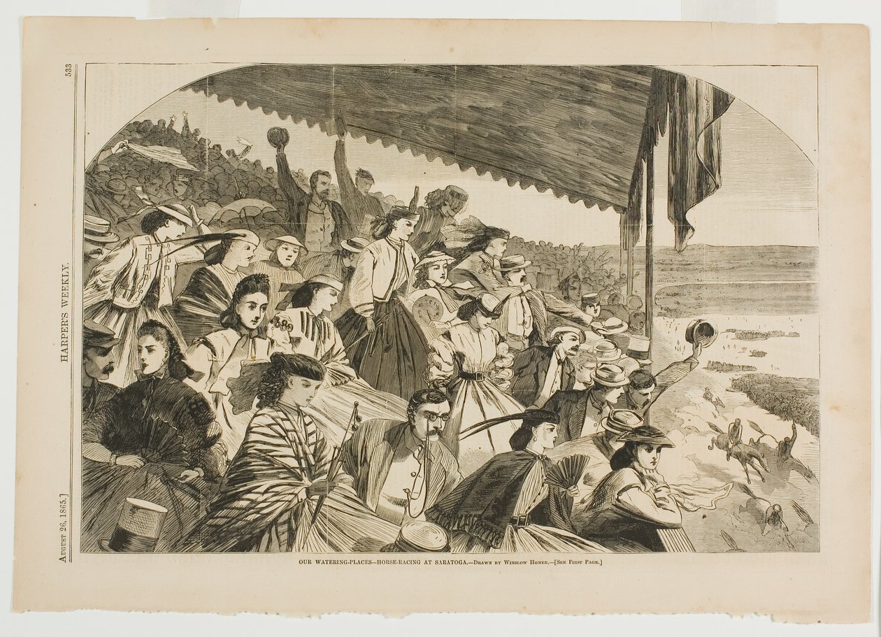Az itatóhelyeink-Lóversenyek Saratogában alkotó: Winslow Homer