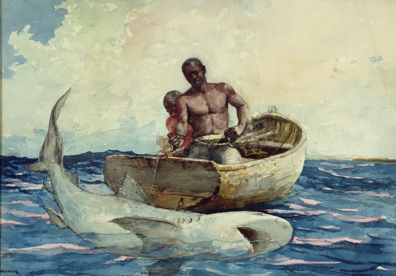 Cápahorgászat, 1885 alkotó: Winslow Homer
