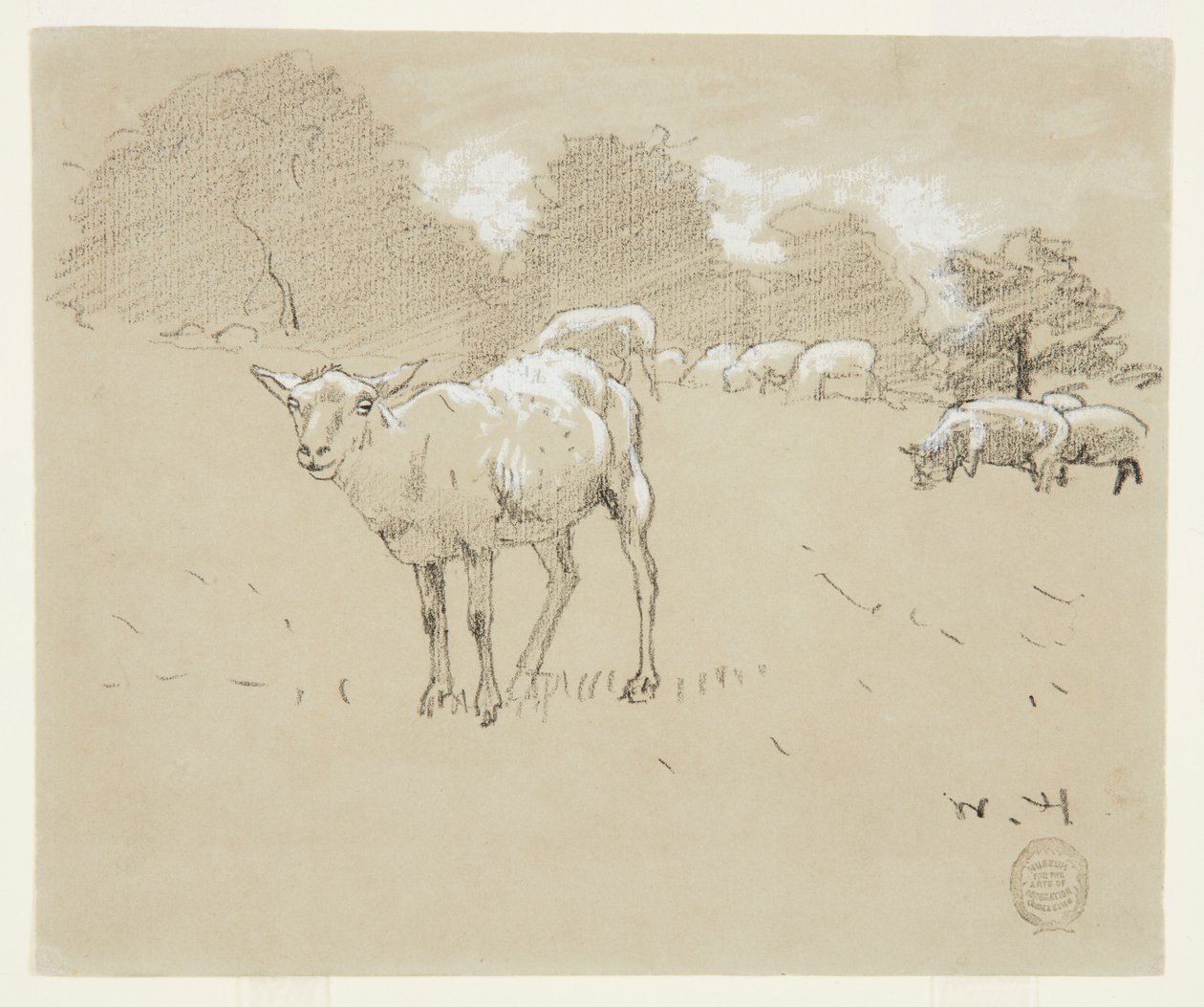 Birkák legelnek a mezőn alkotó: Winslow Homer