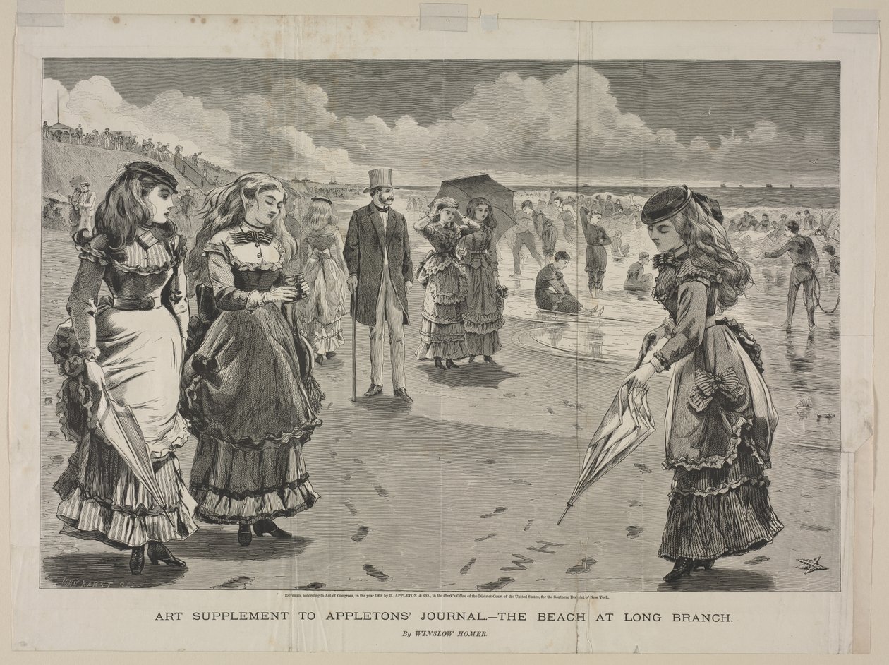 The Beach at Long Branch, 1869. alkotó: Winslow Homer