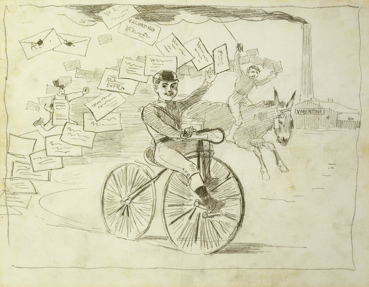 A kerékpáros hírnök, alkotó: Winslow Homer