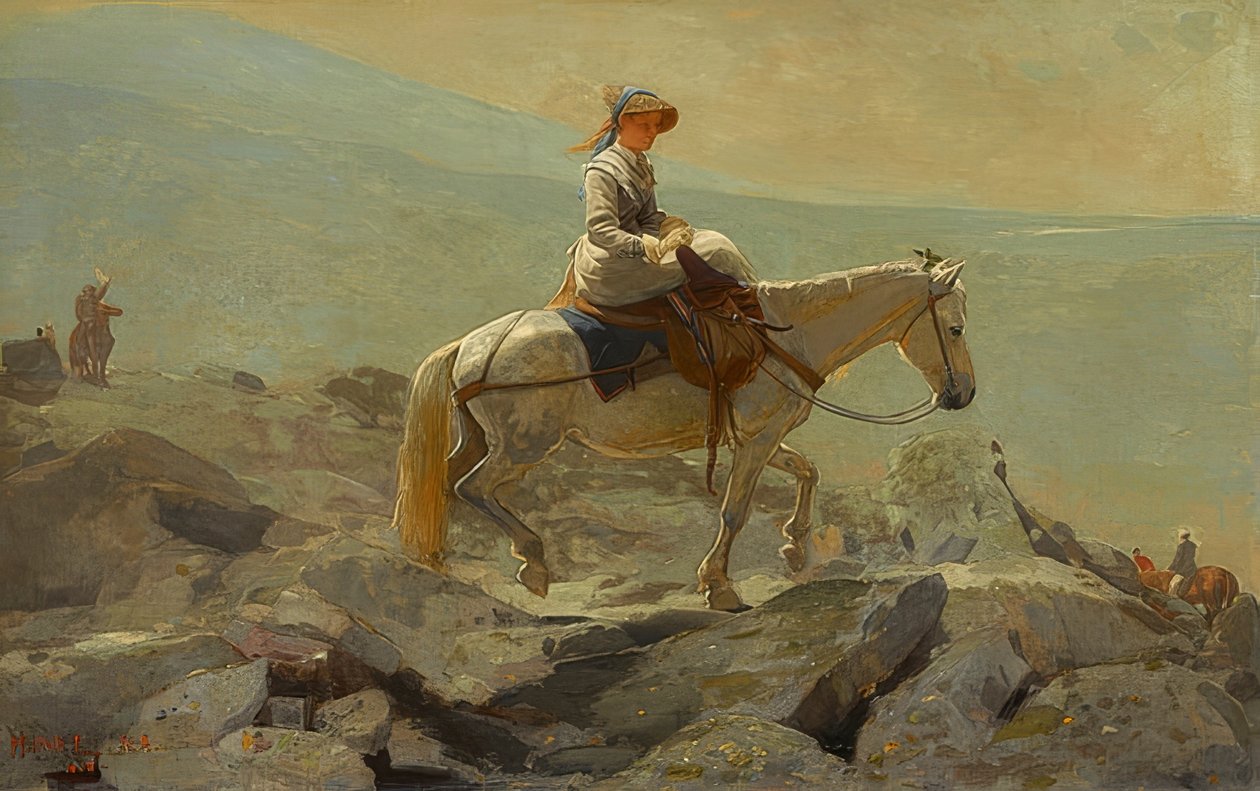 The Bridle Path, White Mountains. 1868 alkotó: Winslow Homer