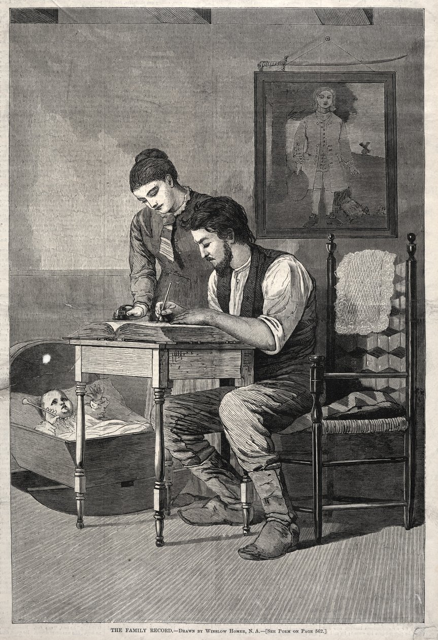 A családi feljegyzés, 1875. alkotó: Winslow Homer