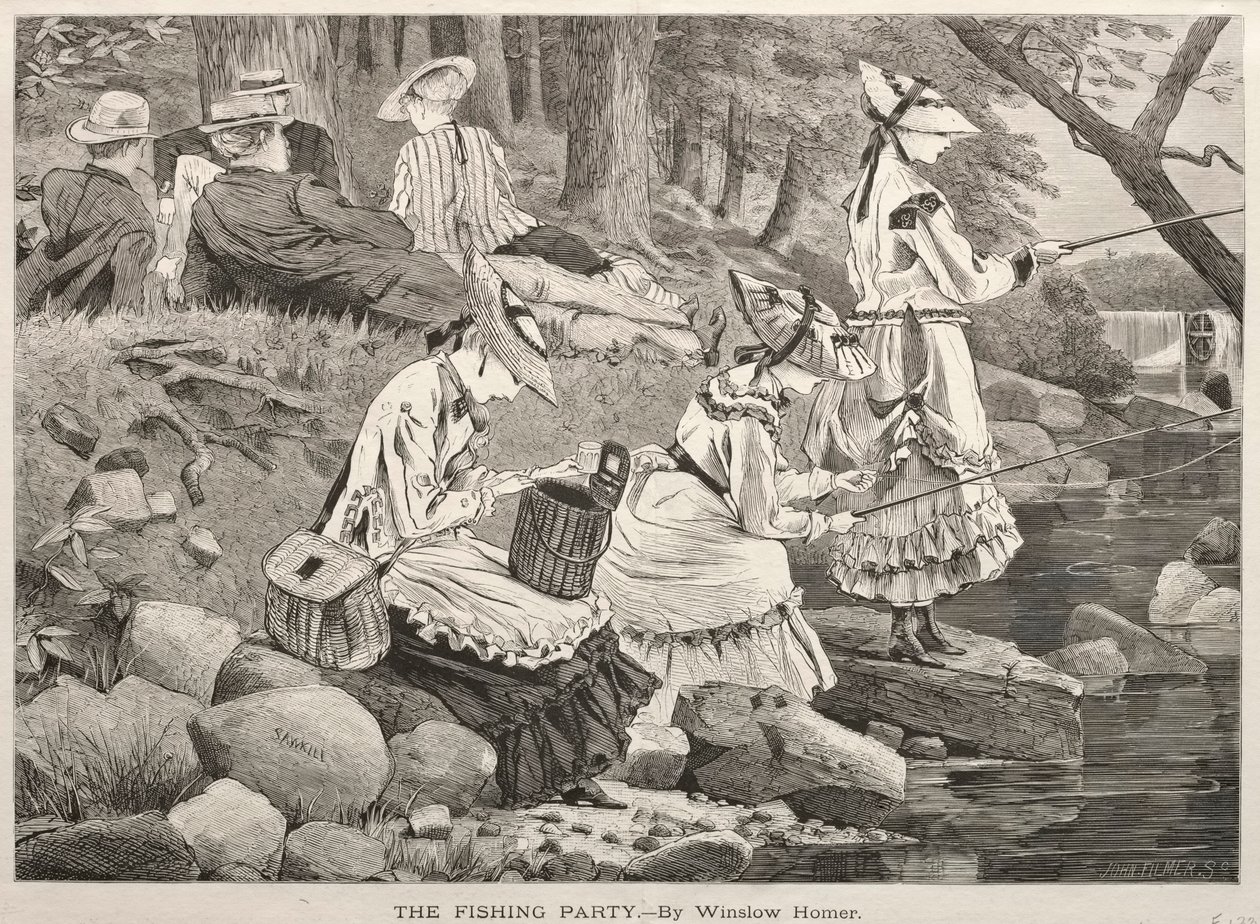 A horgászparti, 1869. alkotó: Winslow Homer