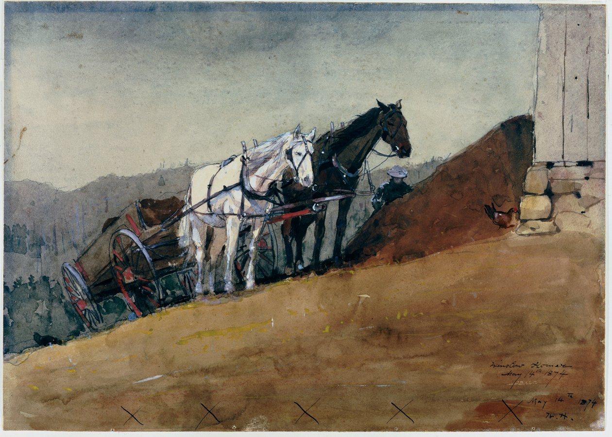 The Hilltop Barn – Houghton Farm, 1874 alkotó: Winslow Homer