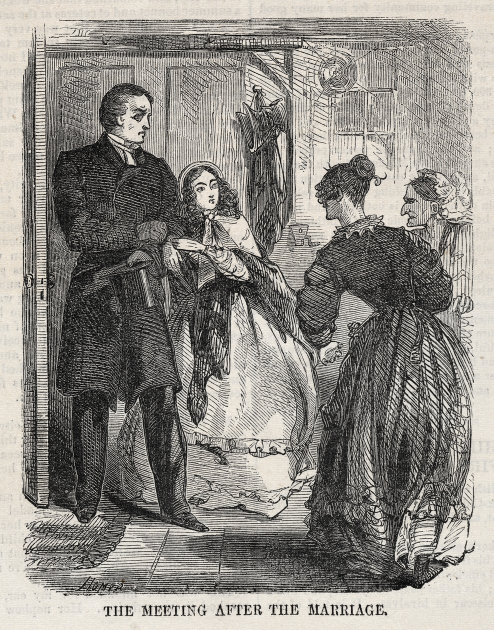 Találkozás a házasságkötés után, 1860. alkotó: Winslow Homer