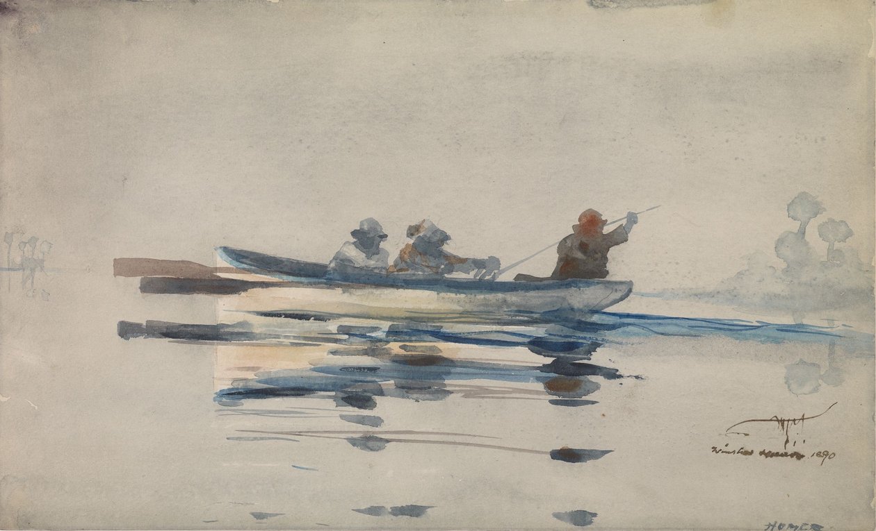Három férfi egy csónakban alkotó: Winslow Homer