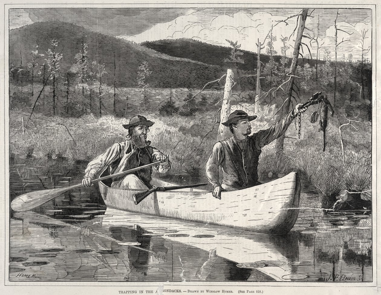 Csapdázás az Adirondackokban, 1870. alkotó: Winslow Homer