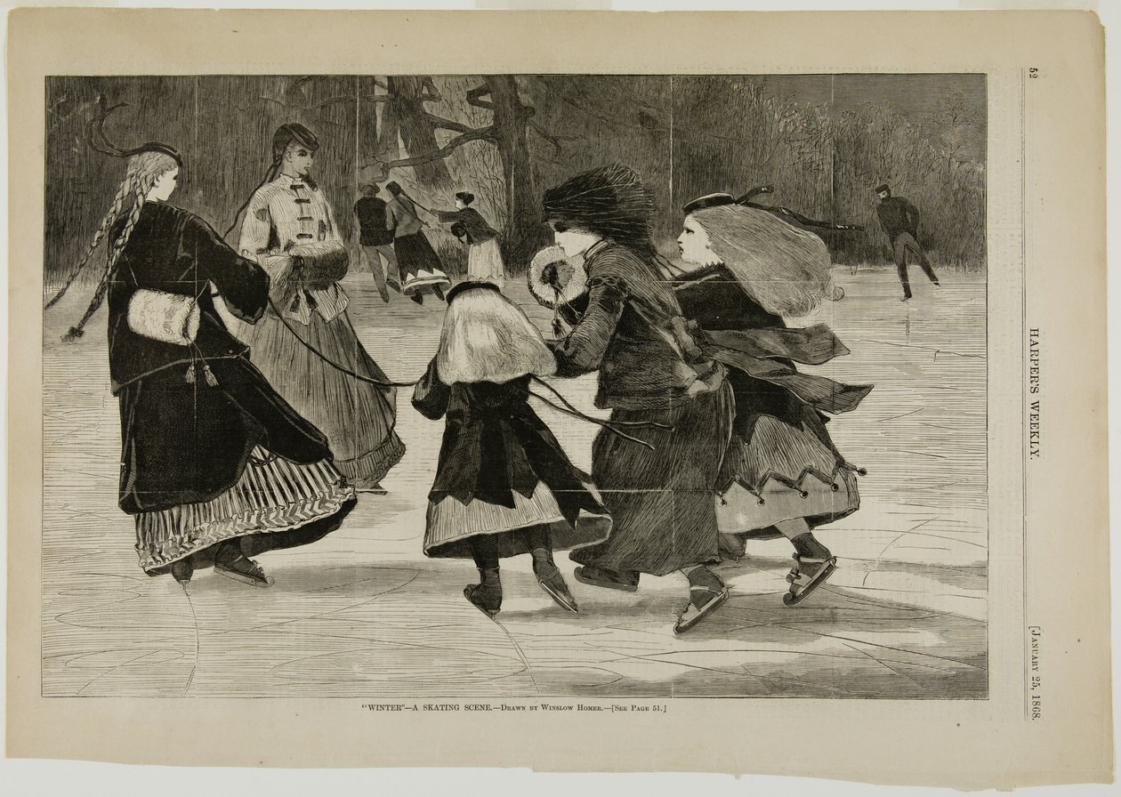 "Tél" - Korcsolyázó jelenet alkotó: Winslow Homer