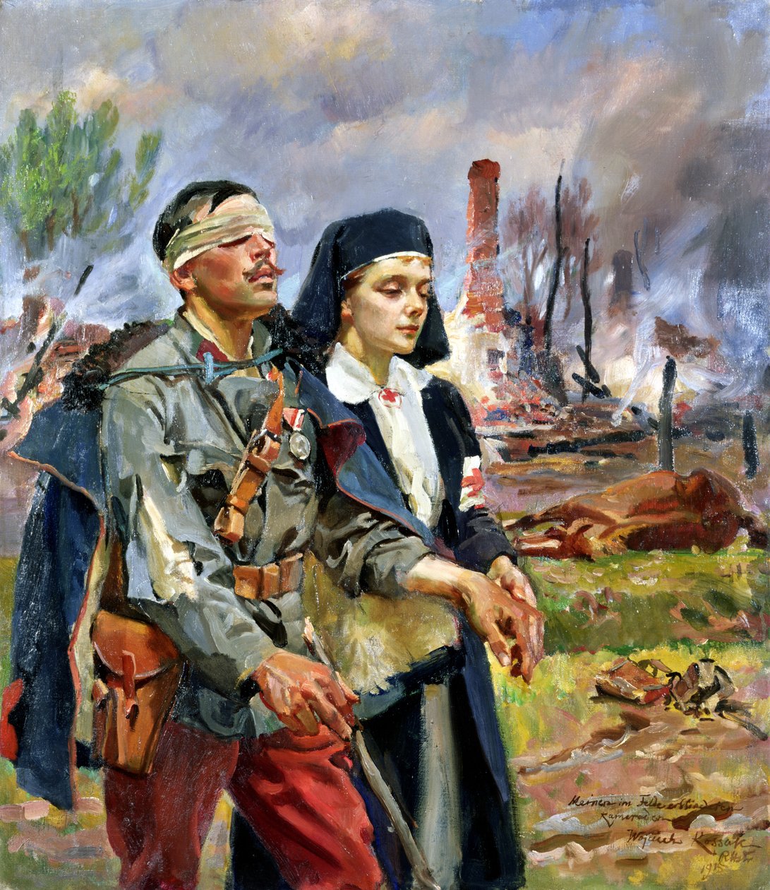 Sebesült katona, 1915 alkotó: Wojciech Kossak