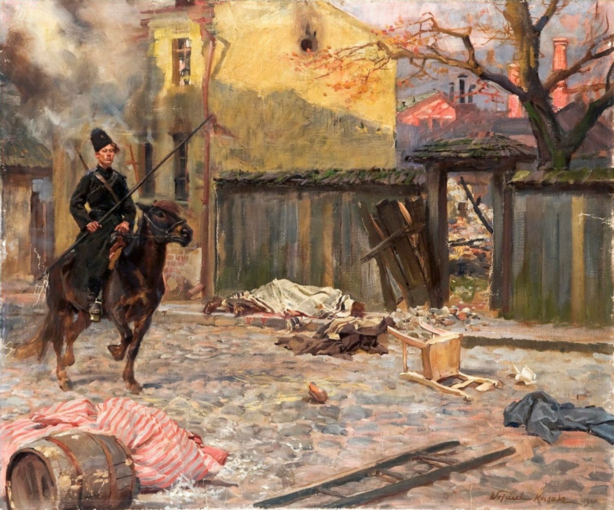 The Raid Pogrom, 1907. alkotó: Wojciech Kossak