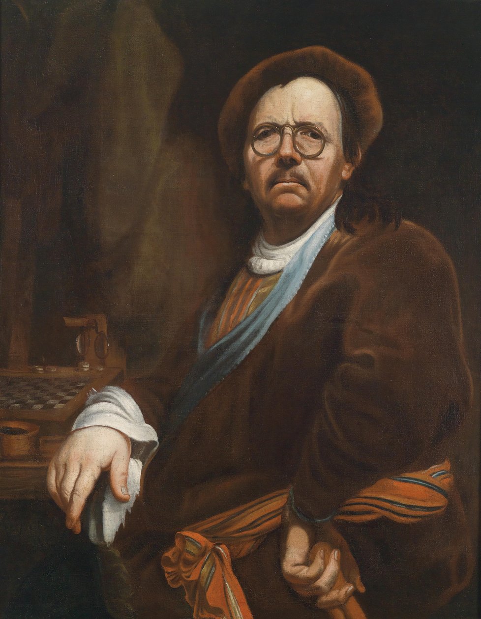 Az önarckép műhelymásolata sakktáblával alkotó: Workshop of Jan Kupecký