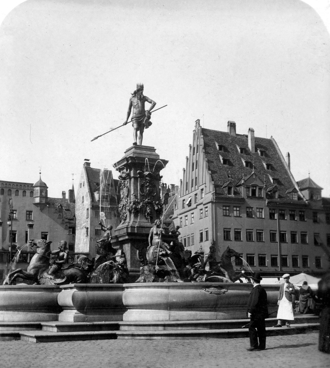 A Neptun-kút, Nürnberg, Németország, 1900-as évek. alkotó: Wurthle and Sons