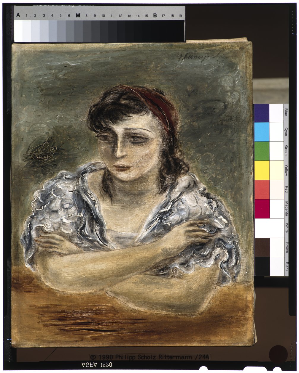 Lány fehér ruhában (Sara Mazo) alkotó: Yasuo Kuniyoshi