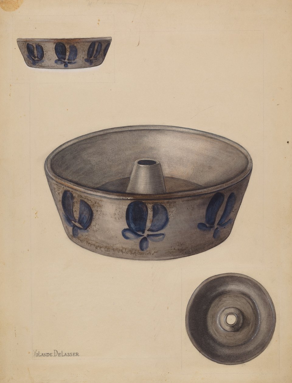 Sütőtál, c. 1936. alkotó: Yolande Delasser
