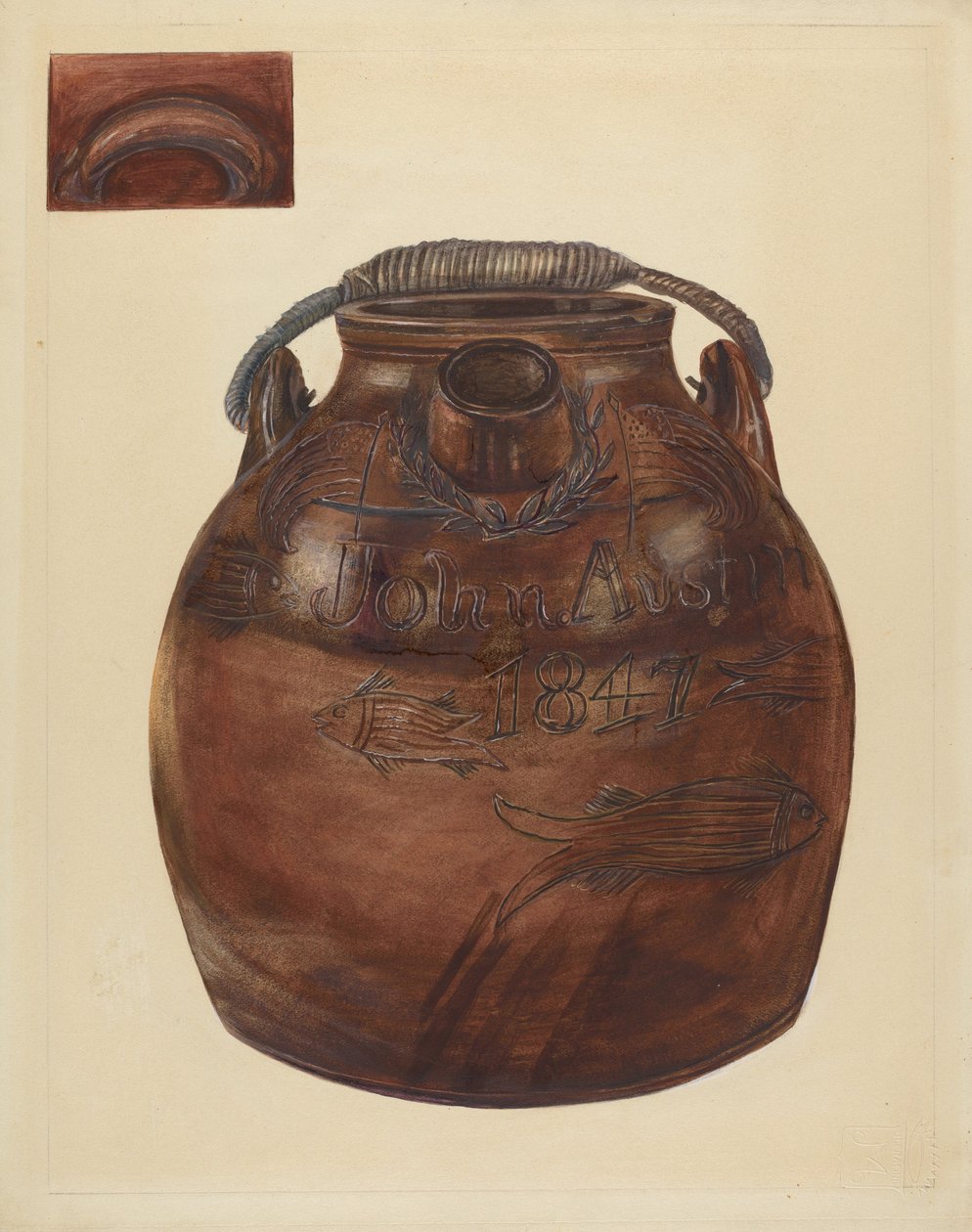 Almabor vagy vizes kancsó, 19351942. alkotó: Yolande Delasser