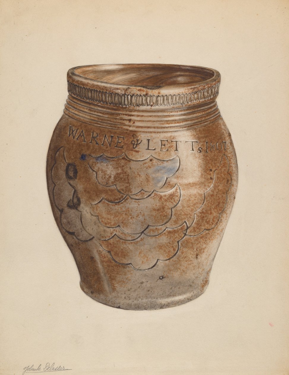 Crock, c. 1937. alkotó: Yolande Delasser
