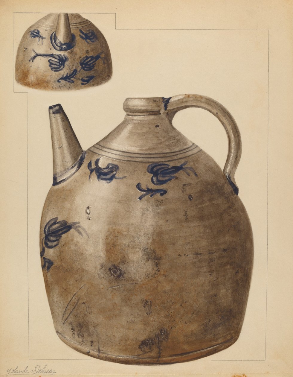 Vizeskancsó, c. 1937. alkotó: Yolande Delasser