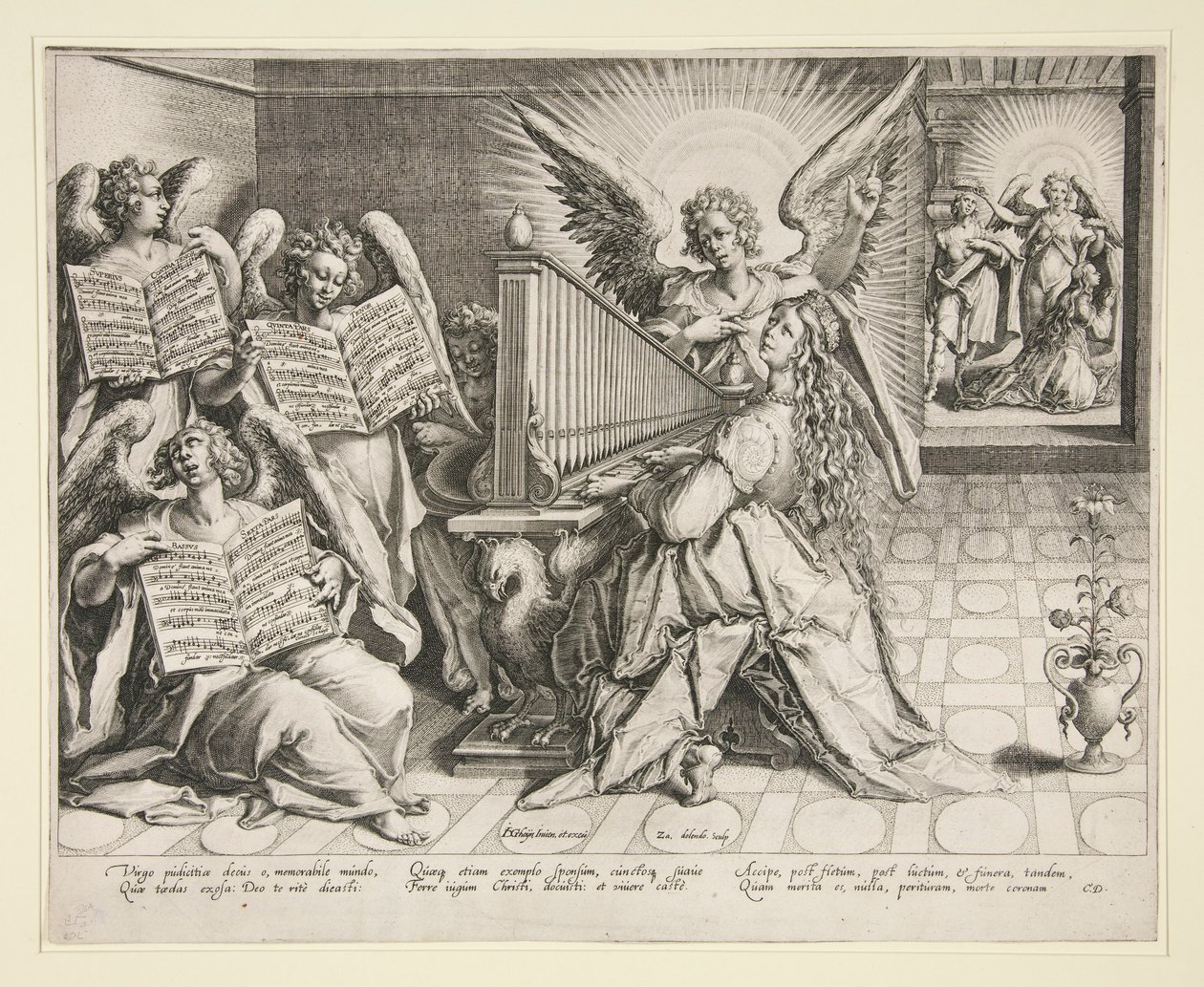 Szent Cecília orgonán játszik alkotó: Zacharias Dolendo