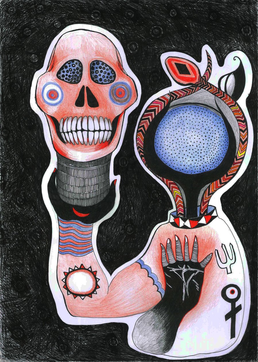 Inside-Out, 2012 (toll, tinta és színes ceruzák papíron) alkotó: Zanara Sabina Nedelcheva Williams