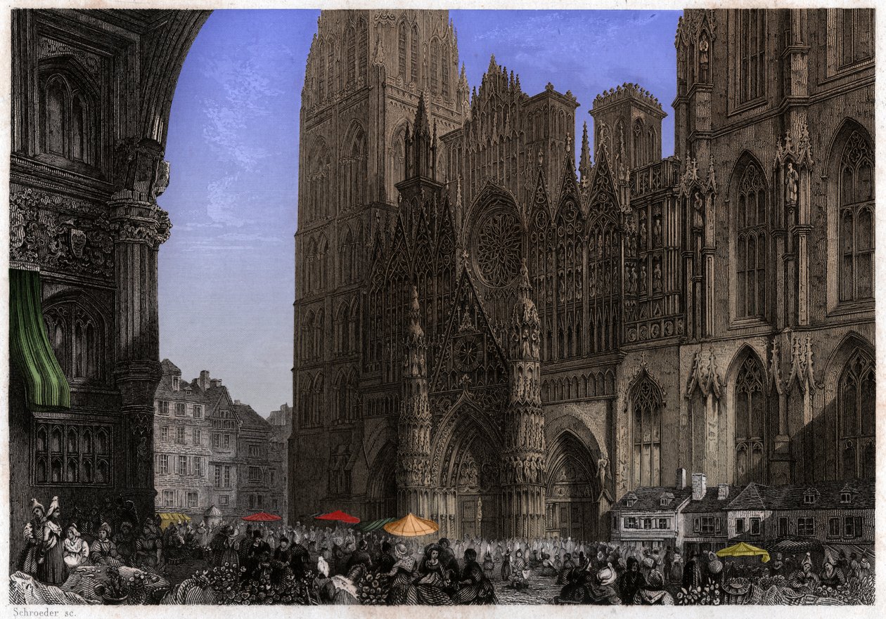 Cathedrale de Rouen, 1850 körül (metszet) alkotó: . .