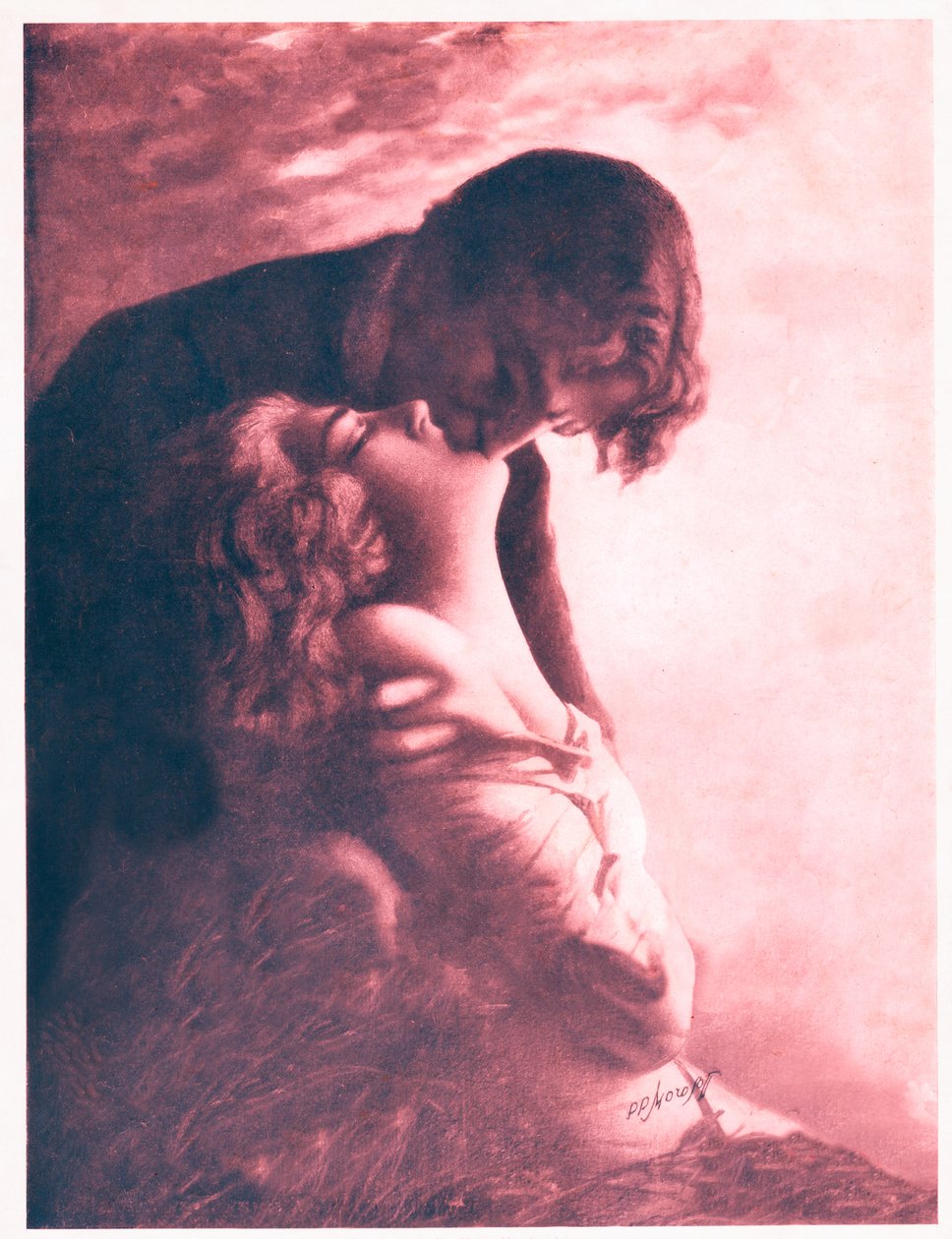 Csókolózó pár. 1920 körül (illusztráció) alkotó: . .