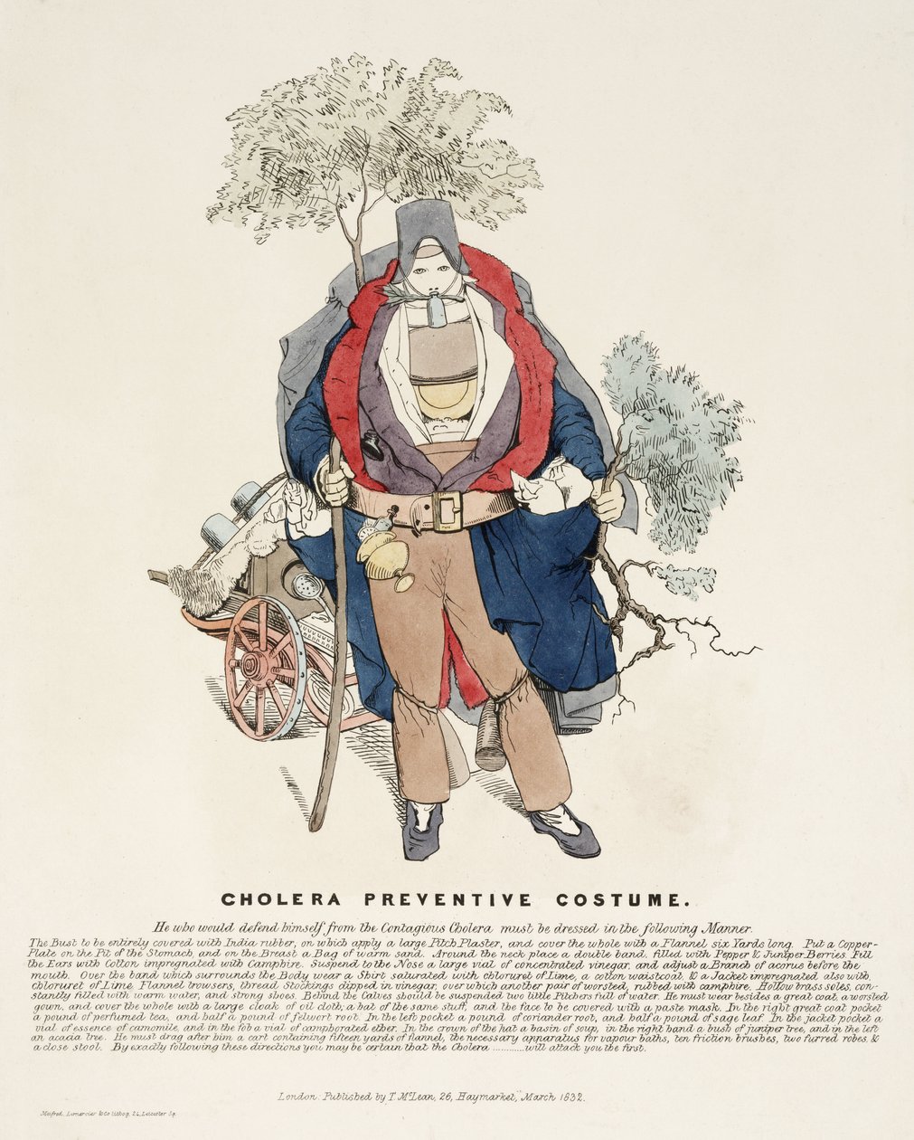 Betegségek, Kolera „Cholera Preventive Costume”, 1832. március alkotó: Frederick (attr. to) Barnard