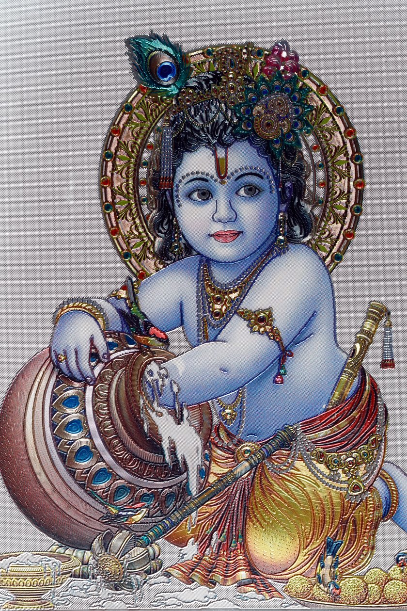 Csecsemő Lord Krishna. hindu isten. alkotó: . .