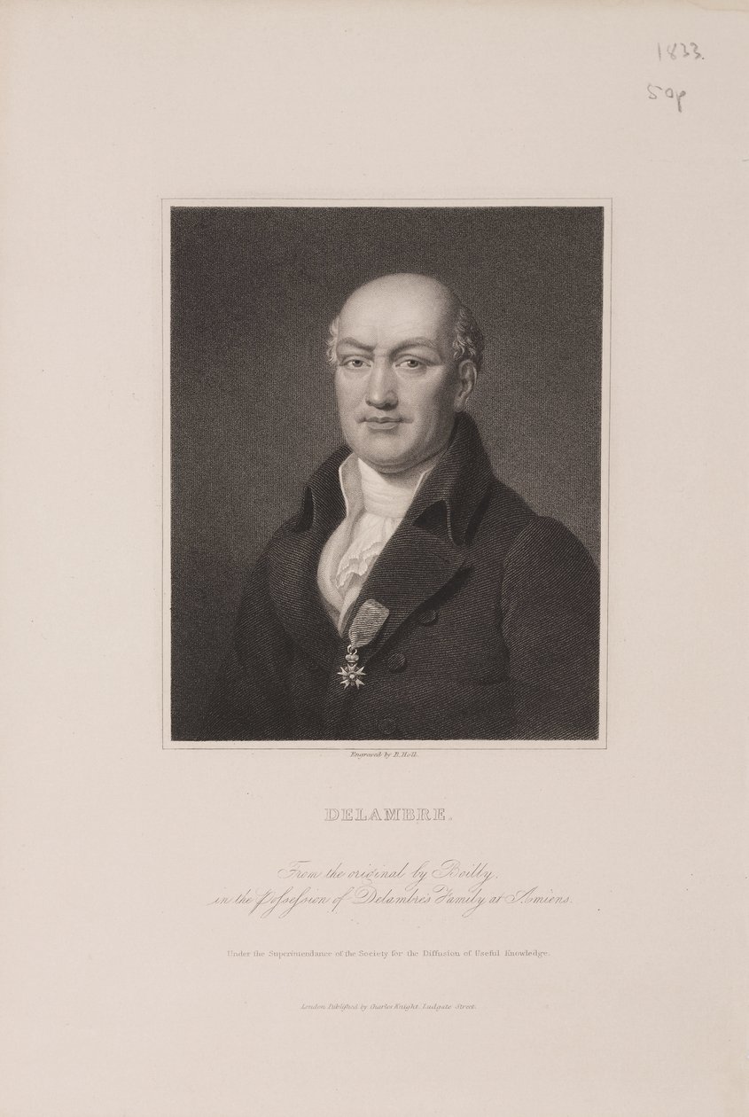 Jean Baptiste Joseph Delambre francia csillagász, 1810 körül alkotó: Frederick (attr. to) Barnard
