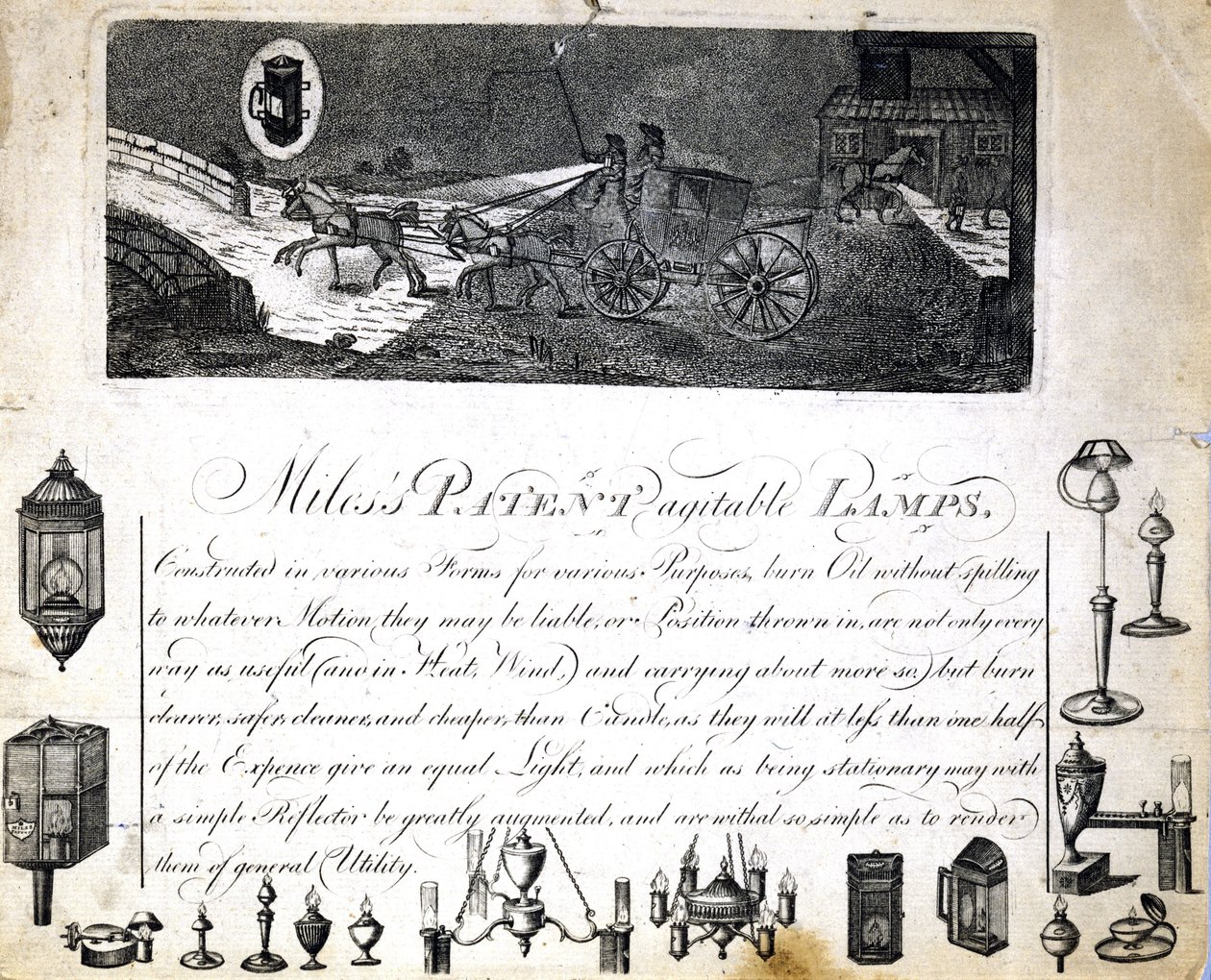 Miles szabadalmazott mozgatható lámpái, 1790 alkotó: Frederick (attr. to) Barnard