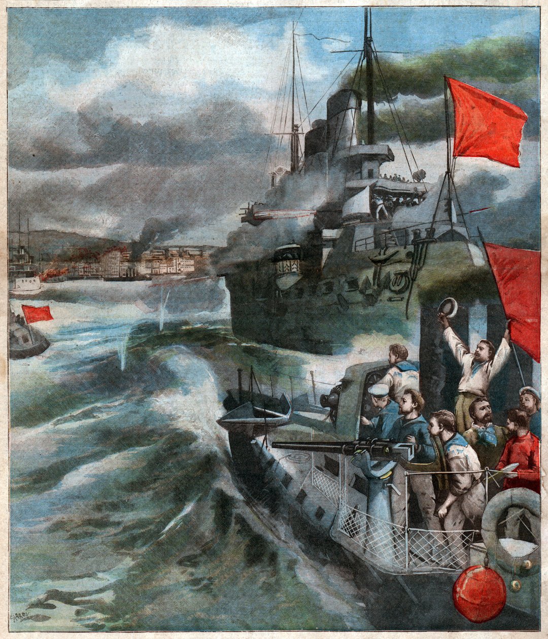 Mutinerie du Otchakov. Ocsakov lázadása. alkotó: John Pardon