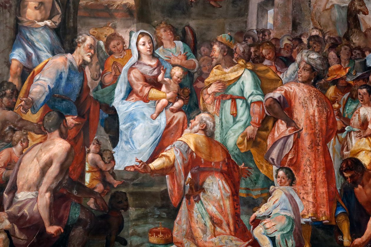 Születési jelenet. Freskó. San Donato templom. Genova. Olaszország. alkotó: . .