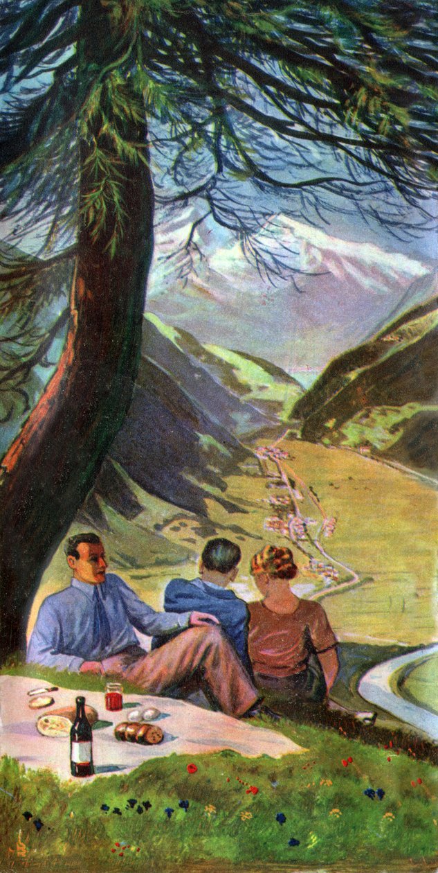 Piknik Svájcban, kb. 1930-1940 alkotó: . .