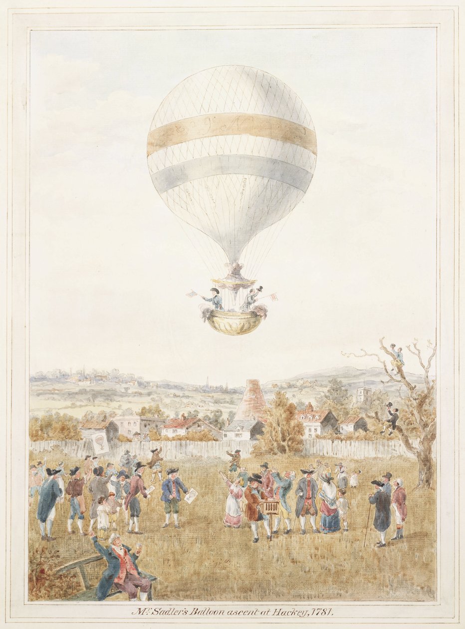 Sadler ballonos emelkedése Hackneyből alkotó: Frederick (attr. to) Barnard