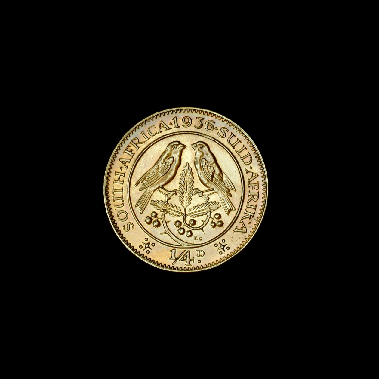 Dél-afrikai negyed penny érme (Farthing), 1936 (fotó) alkotó: Hippolyte Lalaise Devéria