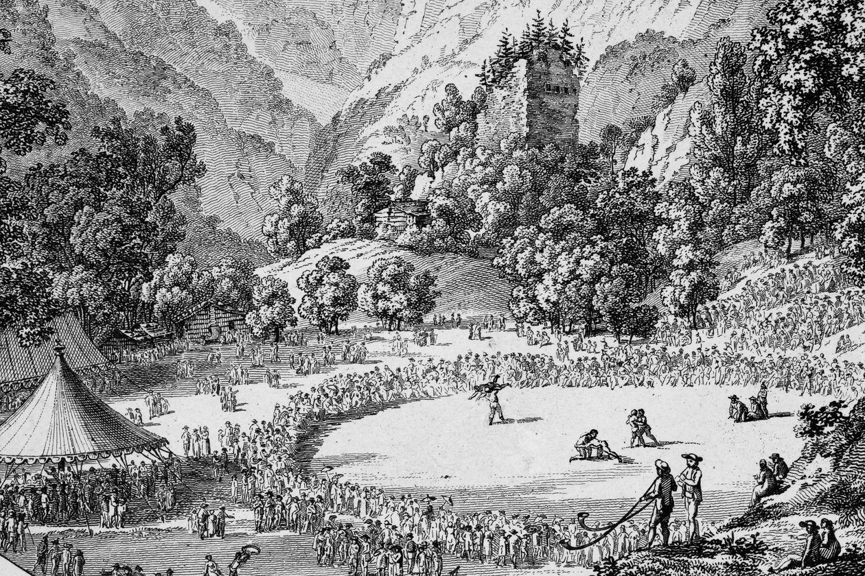 Svájc Unspunnenfest 1805 (f/w fotó) alkotó: Frederick (attr. to) Barnard