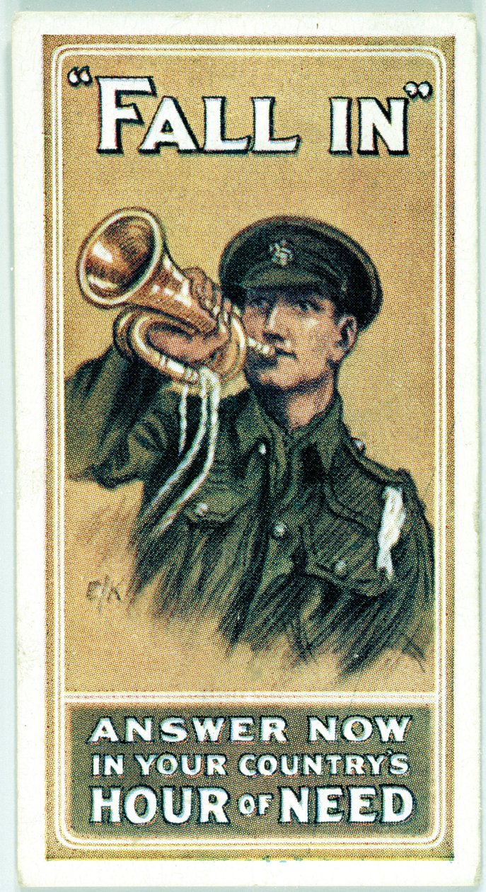 Egyesült Királyság: Cigarettakártyák – WW1 toborzás alkotó: Ferdinand Georg Waldmuller