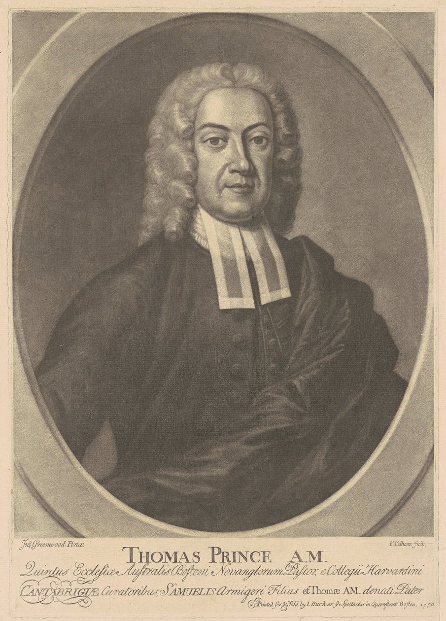 Thomas Prince, A.M. alkotó: after John Greenwood Peter Pelham
