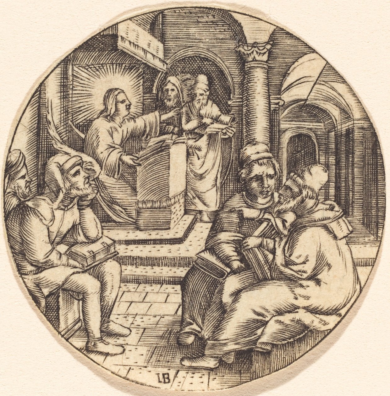 Jézus prédikál a templomban alkotó: after Master IB