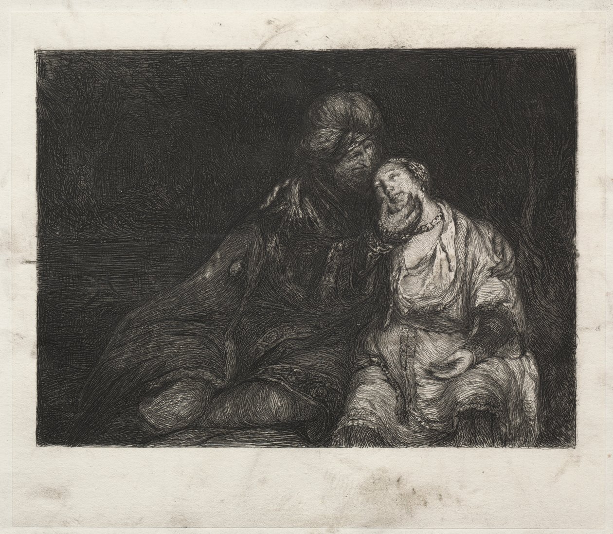 Két figura alkotó: after Rembrandt van Rijn