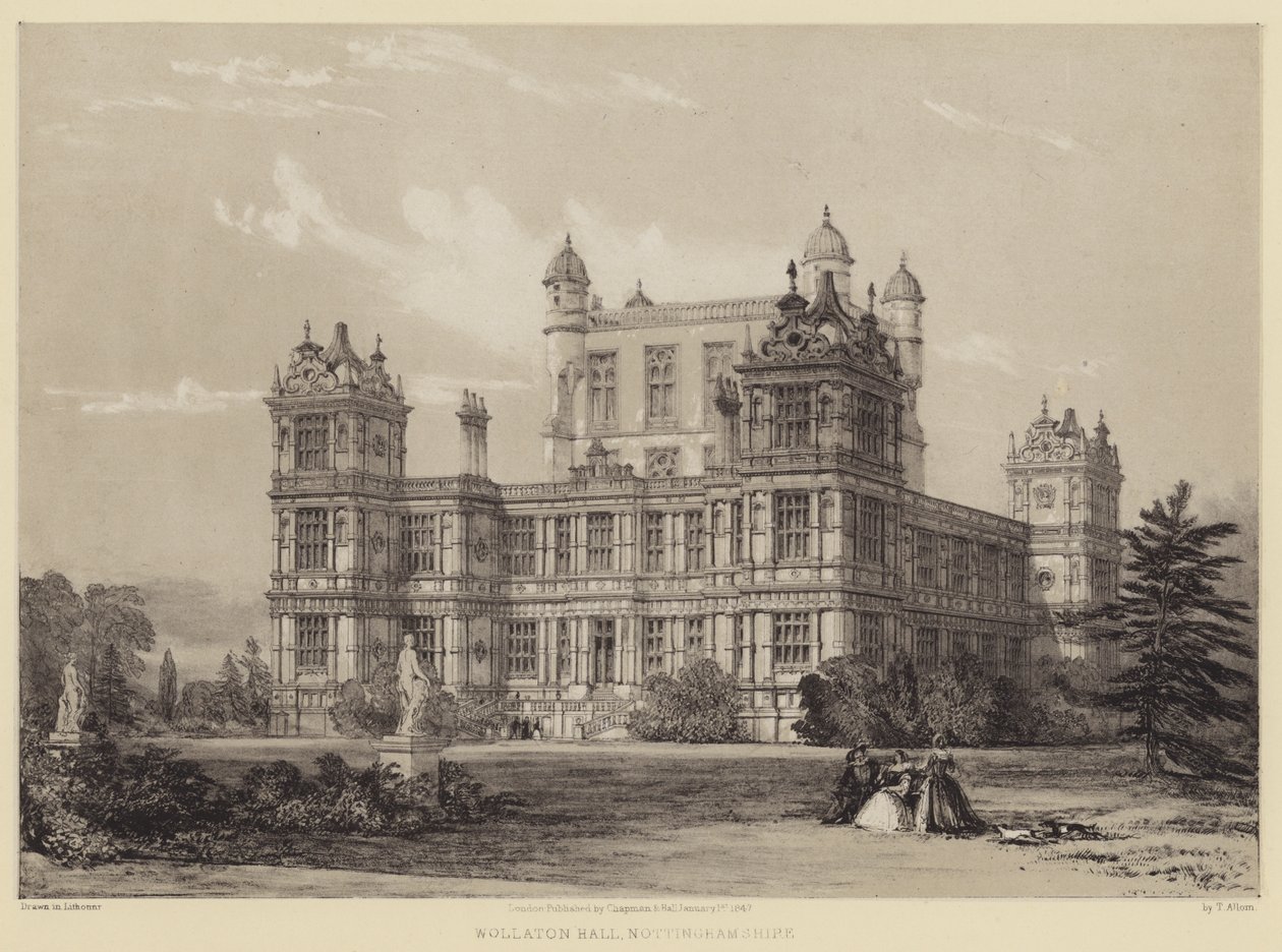 Wollaton Hall, Nottinghamshire alkotó: after Thomas Allom