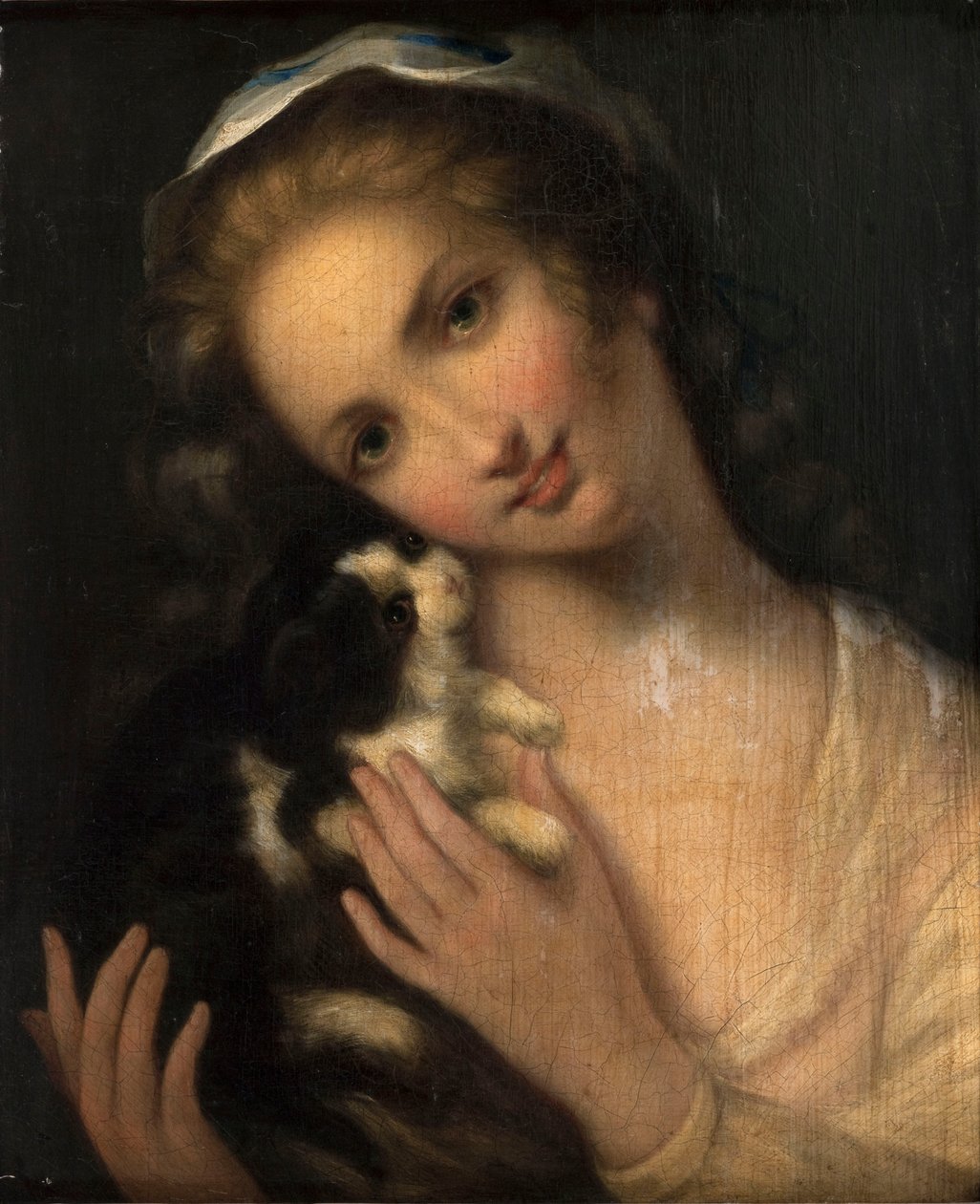 Francia: Jeune fille au chat alkotó: anonymous 