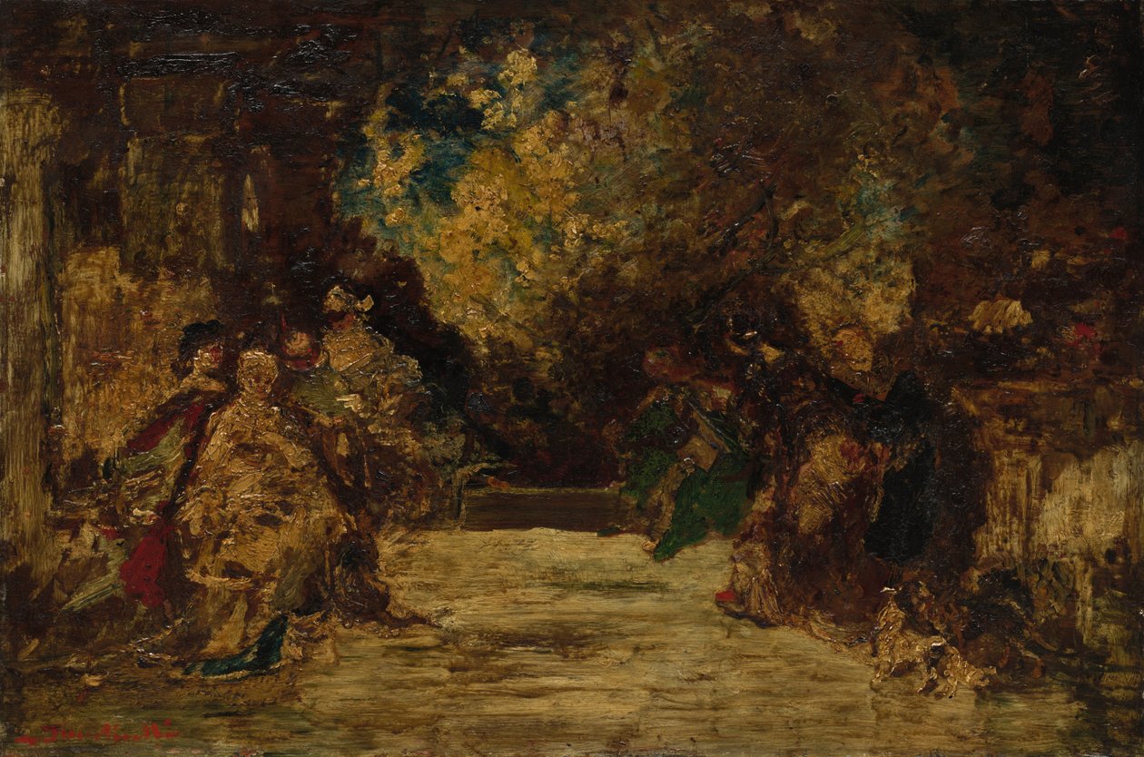 Figurák a teraszon alkotó: attributed to Adolphe Monticelli