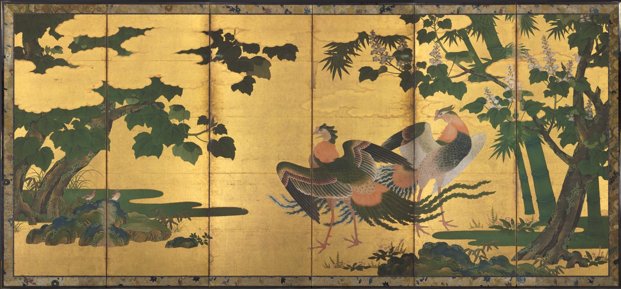 Főnixek és Paulownia alkotó: attributed to Tosa Mitsuyoshi
