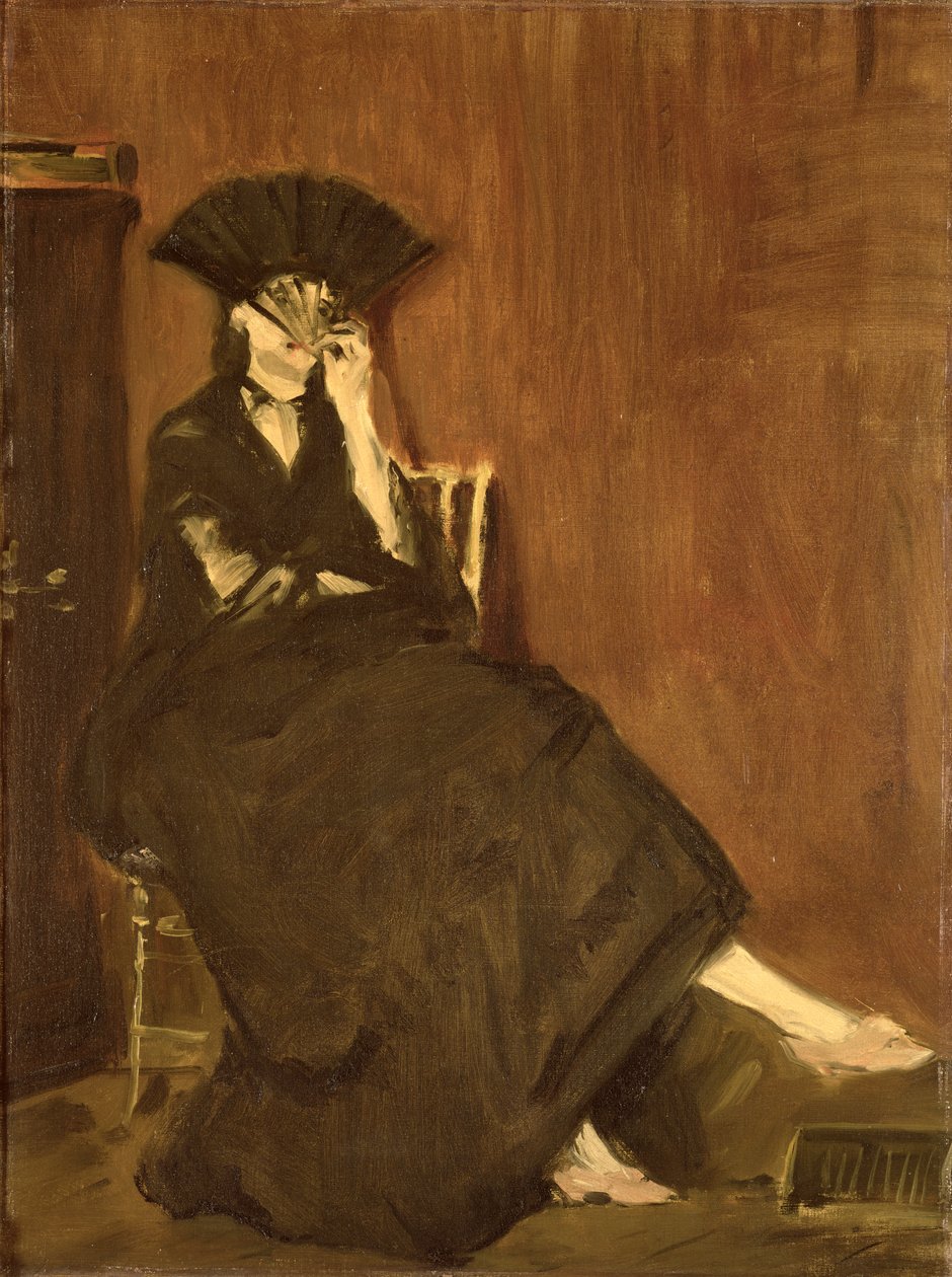 Berthe Morisot (1841-95) legyezővel, 1872 alkotó: Édouard Manet